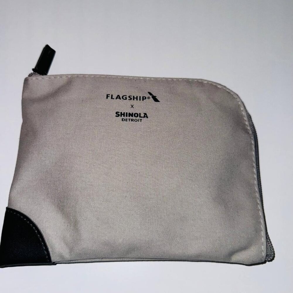 Flagship X Shinola Detroit Travel Amenity Kit with Gray Leather Bag